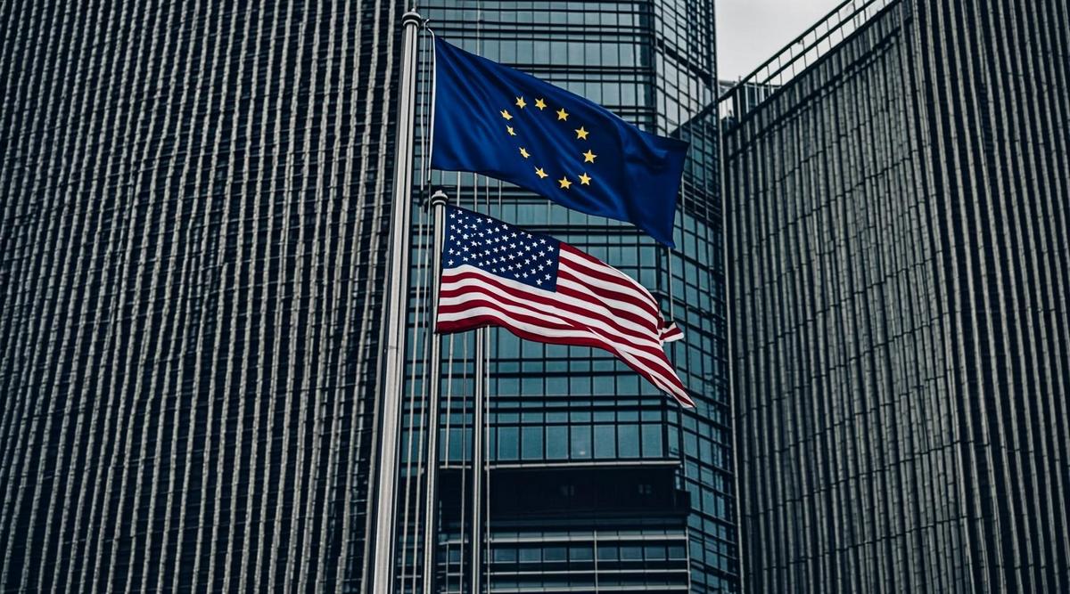 Европарламент одобрил торговое соглашение с США для снижения пошлин Стеклянный фасад здания Европейского парламента с флагами Евросоюза и США на переднем плане